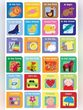 Pi Kids - 22 Tiny Board Books Early Learning + bonus pouch - baby first books